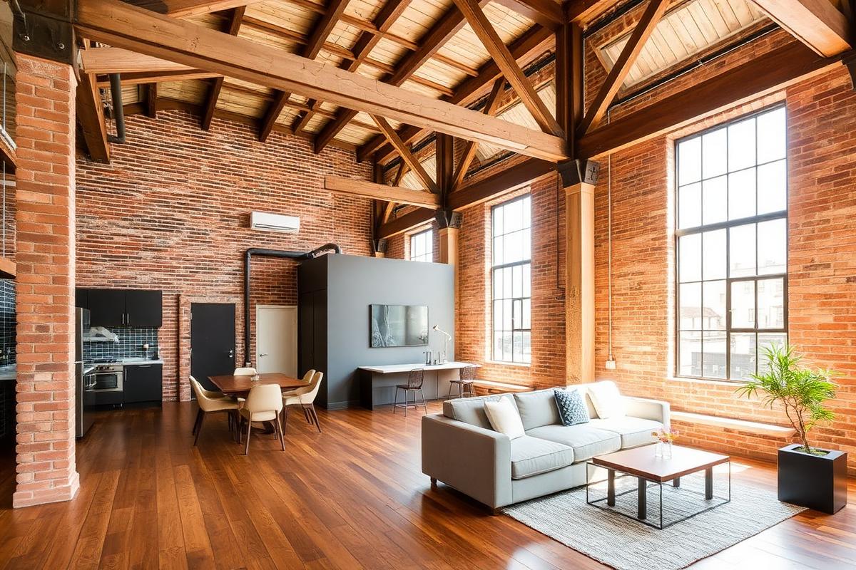 Warehouse conversion with soaring ceilings