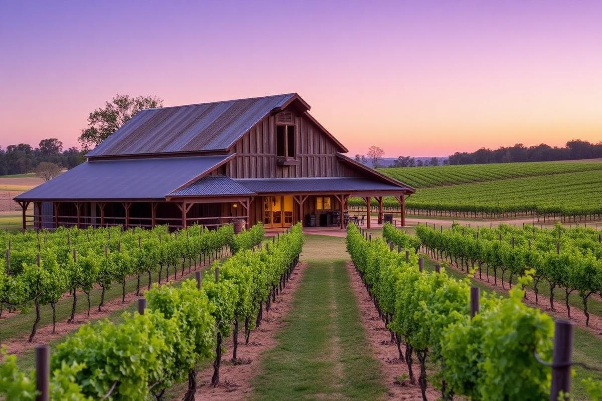 Vineyard acreage with restored barn