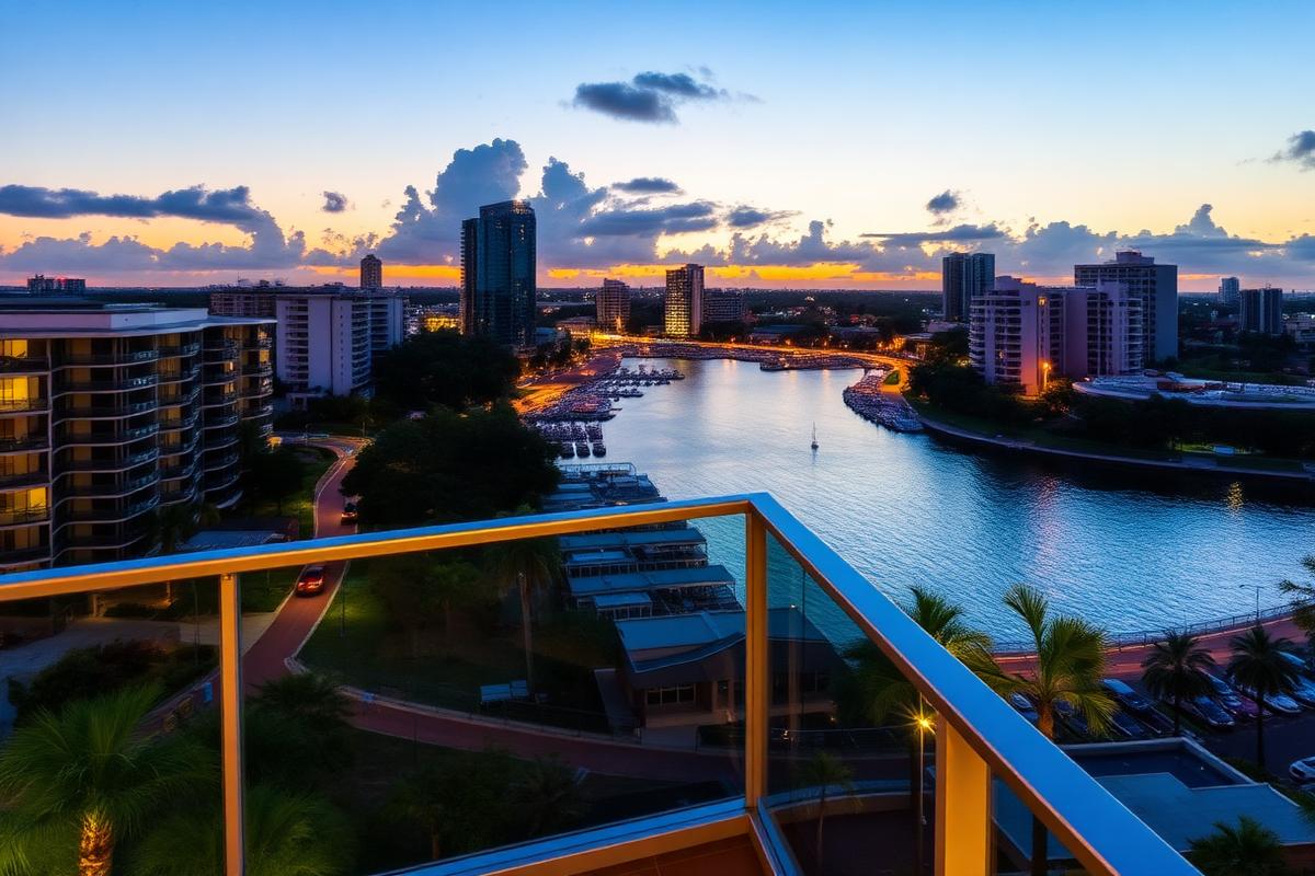 Harbour-view apartment in the waterfront precinct