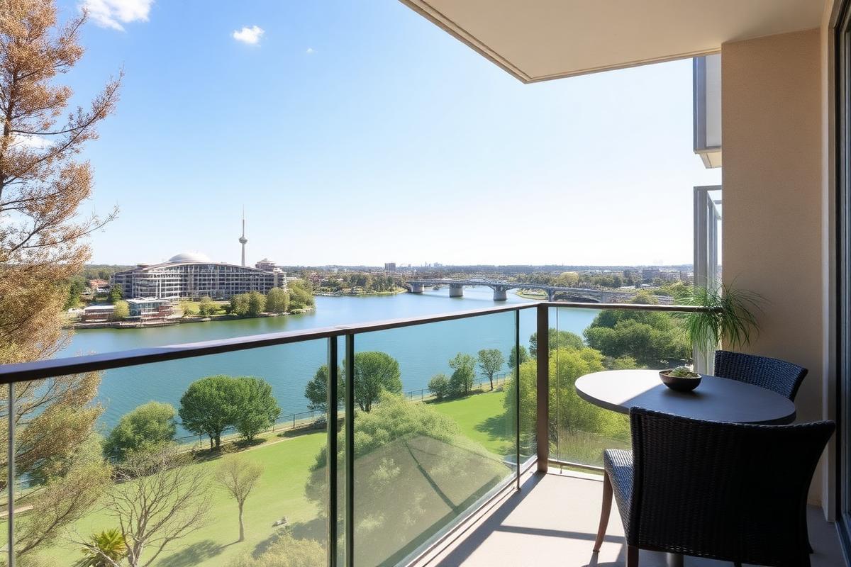 Lakeside apartment with parliamentary outlook